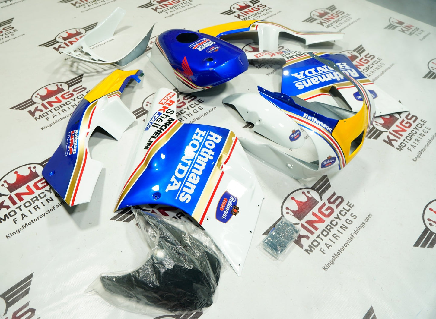 1988 Honda NSR250R MC18 White Rothmans HRC Fairings at KingsMotorcycleFairings.com