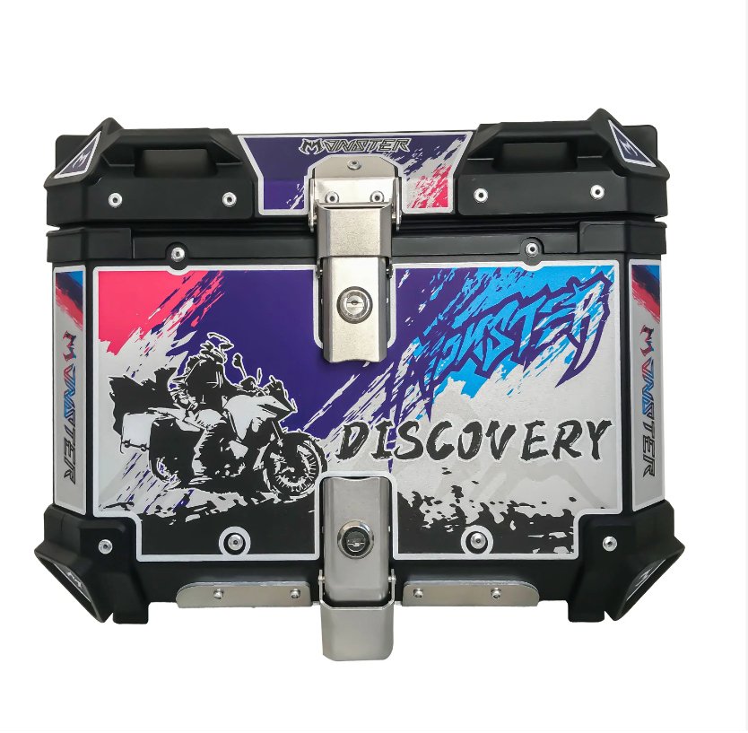 45L Aluminum Motorcycle Top Box Storage White Colored Monster at KingsMotorcycleFairings.com ..
