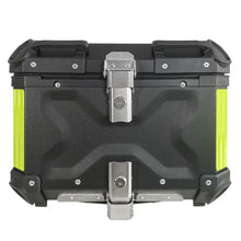 55L Aluminum Motorcycle Top Box Storage Black Neon X at KingsMotorcycleFairings.com