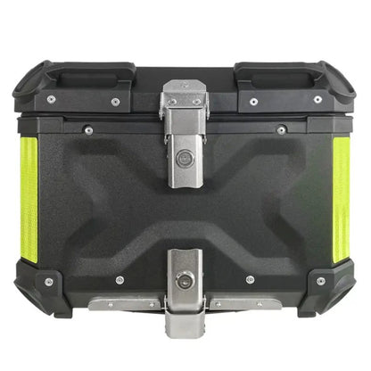 55L Aluminum Motorcycle Top Box Storage Black Neon X at KingsMotorcycleFairings.com