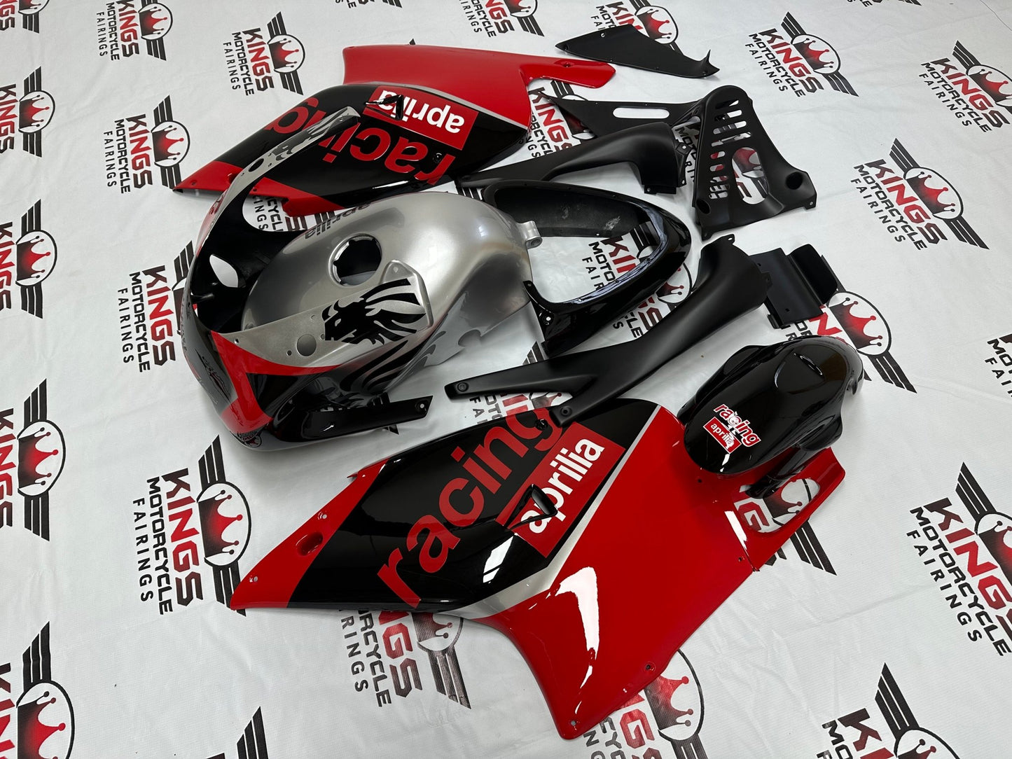 Aprilia RS125 Fairing Kit (2000-2005) Red, Silver, Black from KingsMotorcycleFairings.com