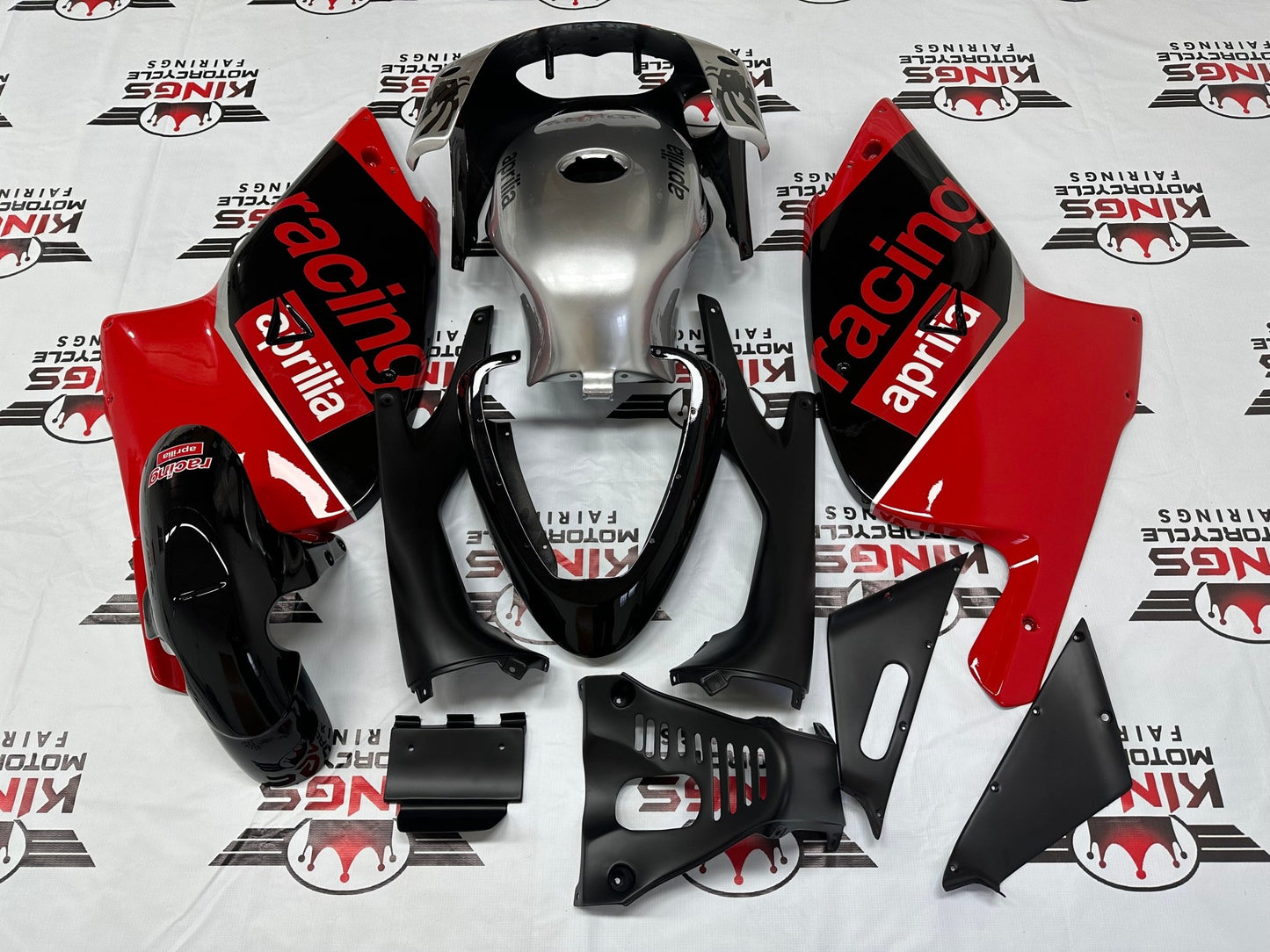 Aprilia RS125 Fairing Set (2000-2005) Red, Silver, Black from KingsMotorcycleFairings.com