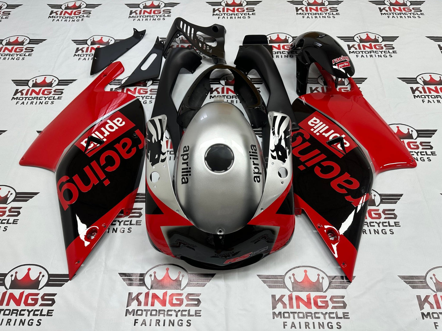 Aprilia RS125 Fairings (2000-2005) Red, Silver, Black from KingsMotorcycleFairings.com
