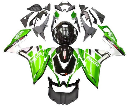 Aprilia RS4 125 Fairings (2012-2016) Green, White, Black at KingsMotorcycleFairings.com