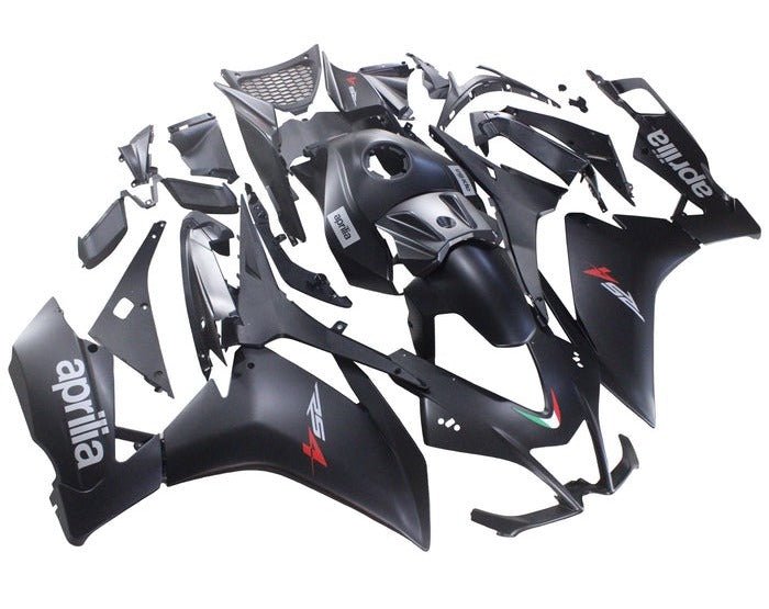 Aprilia RS4 125 Fairings (2012-2016) Matte Black, Silver at KingsMotorcycleFairings.com