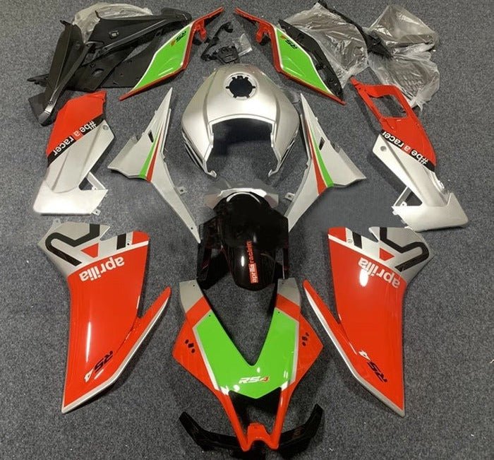 Aprilia RS4 50 Fairings (2012-2016) Red, Silver, Green at KingsMotorcycleFairings.com