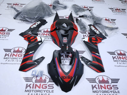Aprilia RS 457 Fairings (2024-2025) Matte Black, Red at KingsMotorcycleFairings.com