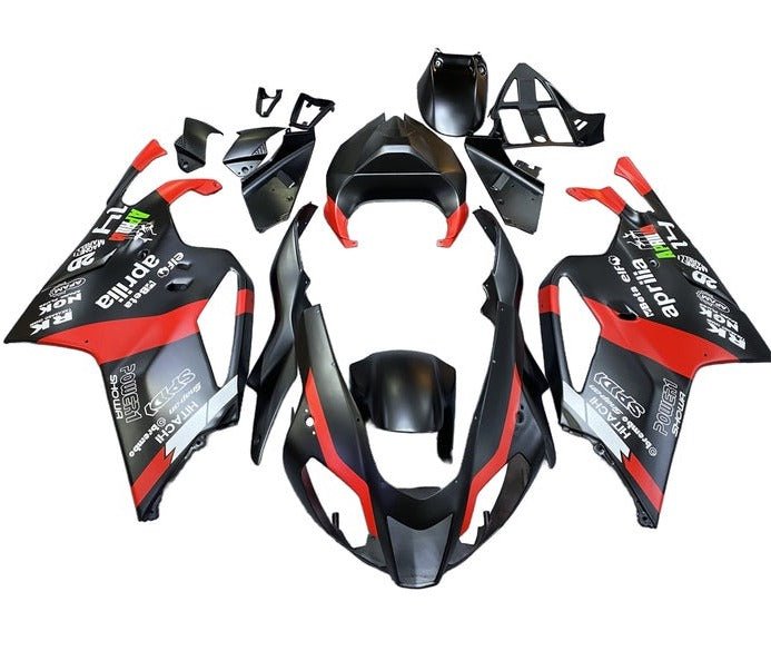 Aprilia RSV1000R Fairings (2003-2006) Matte Black, Red, White at KingsMotorcycleFairings.com
