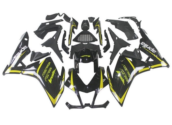 Aprilia RSV4 1000 Fairings (2009-2015) Black, Yellow at KingsMotorcycleFairings.com