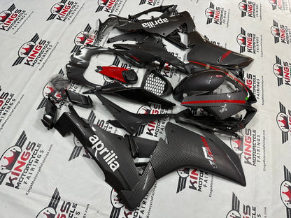Aprilia RSV4 1000 Fairings (2009-2015) Faux Carbon Fiber, Red from KingsMotorcycleFairings.com