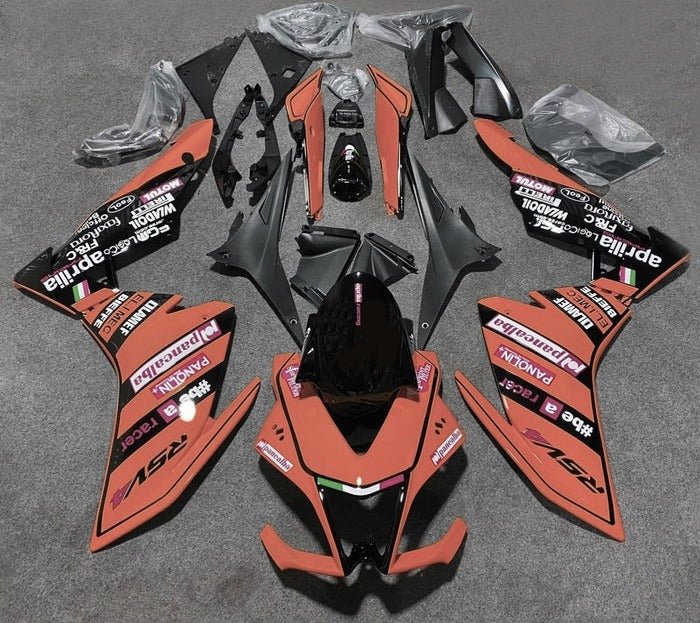 Aprilia RSV4 1000 Fairings (2009-2015) Orange, Black at KingsMotorcycleFairings.com