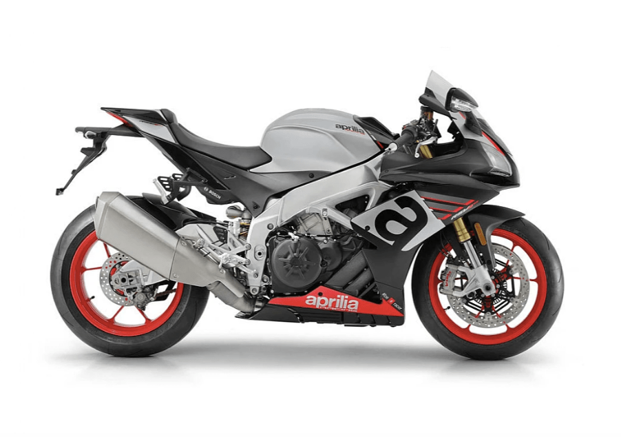 Aprilia RSV4 1000 Fairings (2016-2020) Silver Gloss, Matte Black from KingsMotorcycleFairings.com