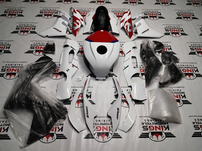 Aprilia RSV4 1100 Fairing Kit (2021-2024) White, Red, Blue by KingsMotorcycleFairings.com
