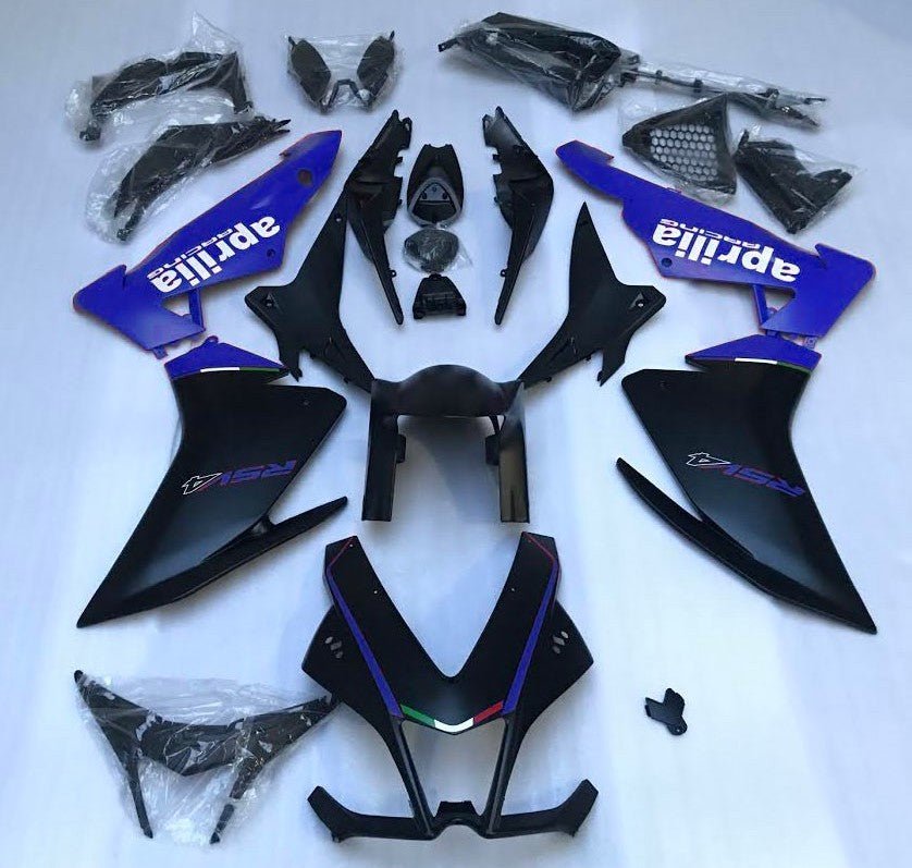 Aprilia RSV41000 Fairings (2009-2015) Matte Black, Matte Blue at KingsMotorcycleFairings.com