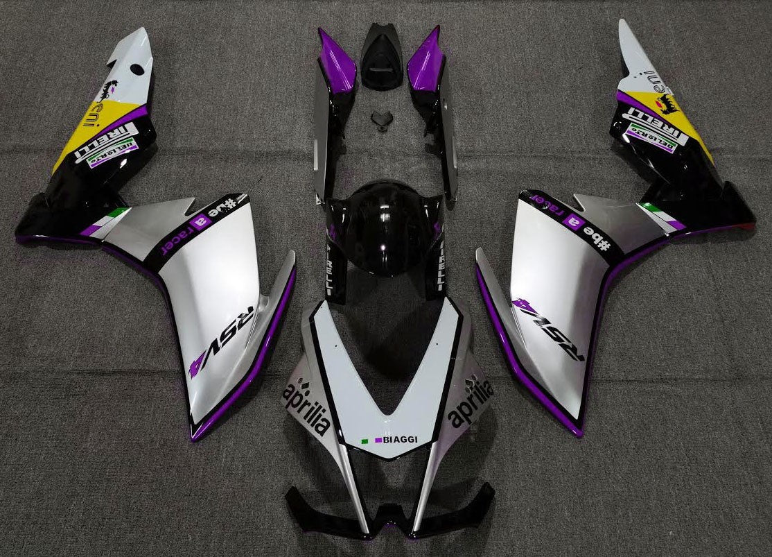 Aprilia RSV41000 Fairings (2009-2015) Silver, Purple, Black at KingsMotorcycleFairings.com
