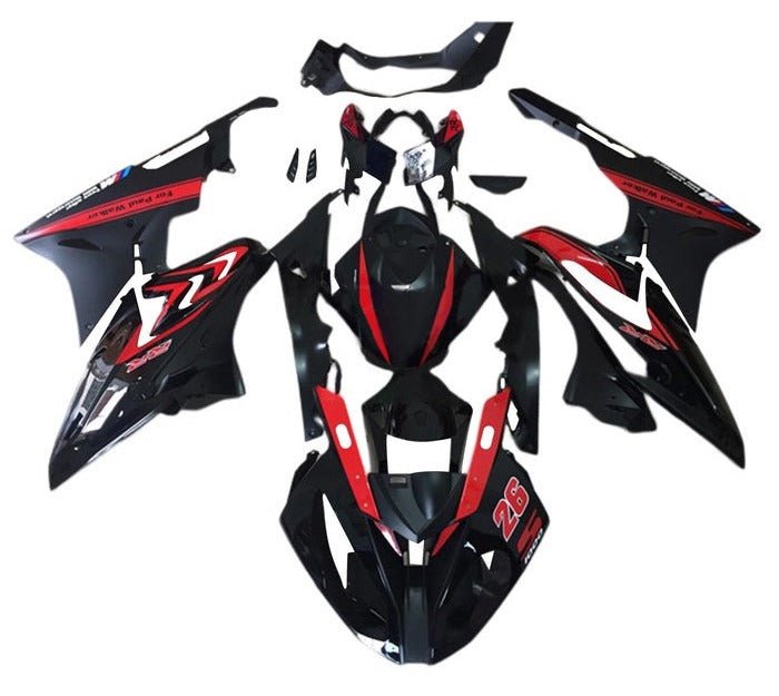 BMW S1000RR Fairings (2015-2016) Black, Red, Matte Black #26 at KingsMotorcycleFairings.com