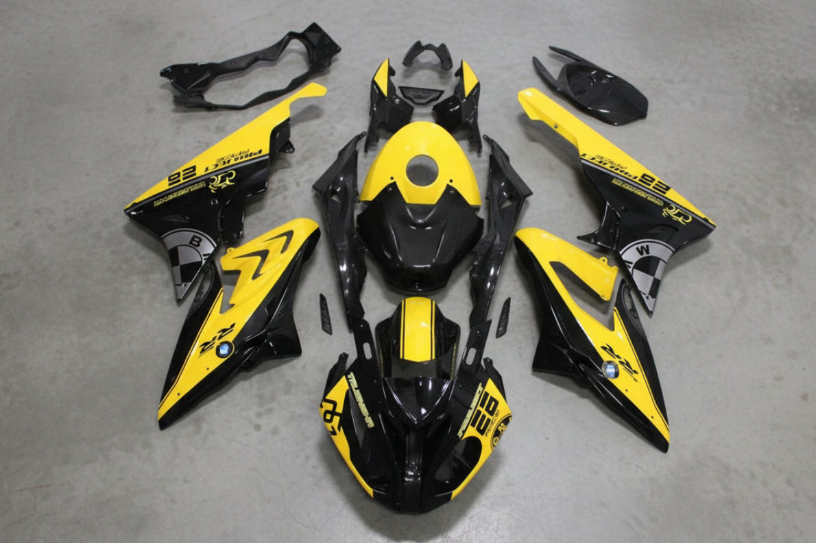 BMW S1000RR Fairings (2015-2016) Black, Yellow at KingsMotorcycleFairings.com