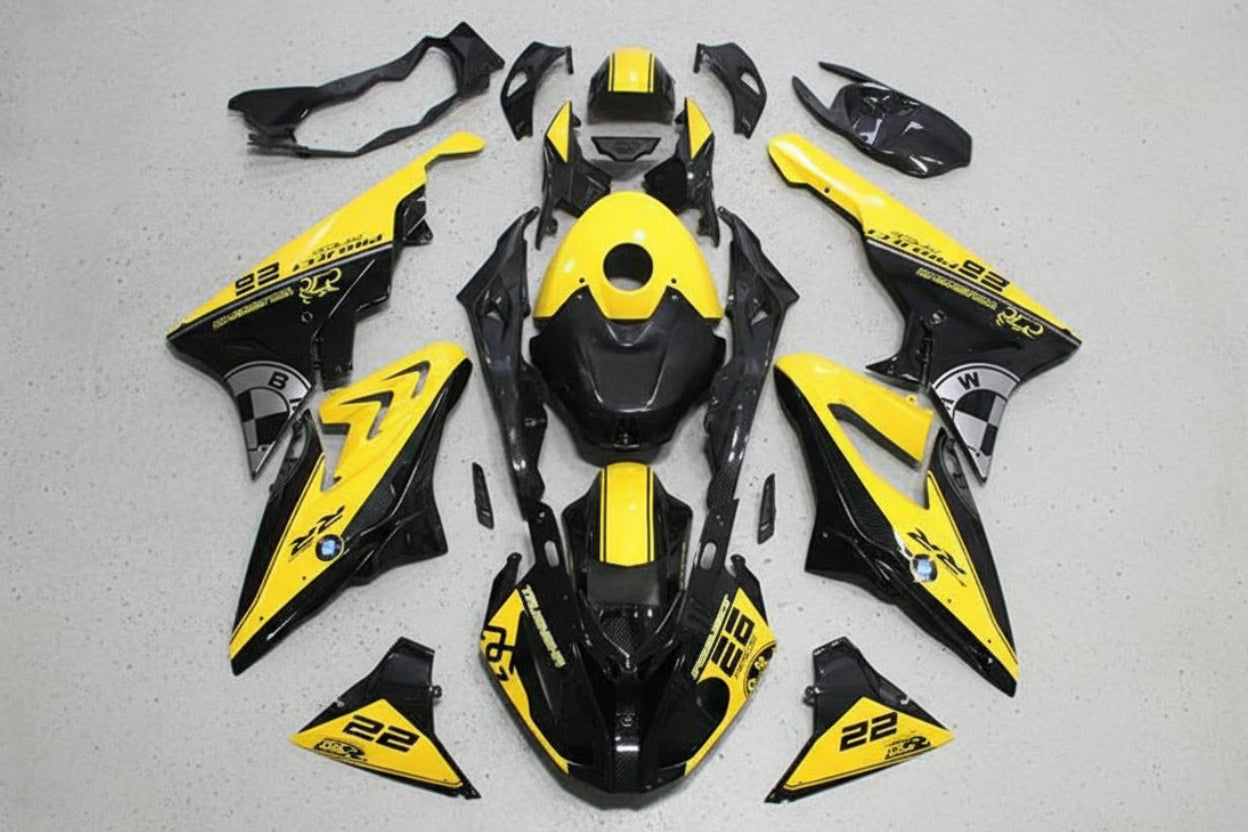 BMW S1000RR Fairings (2015-2016) Black, Yellow at KingsMotorcycleFairings.com