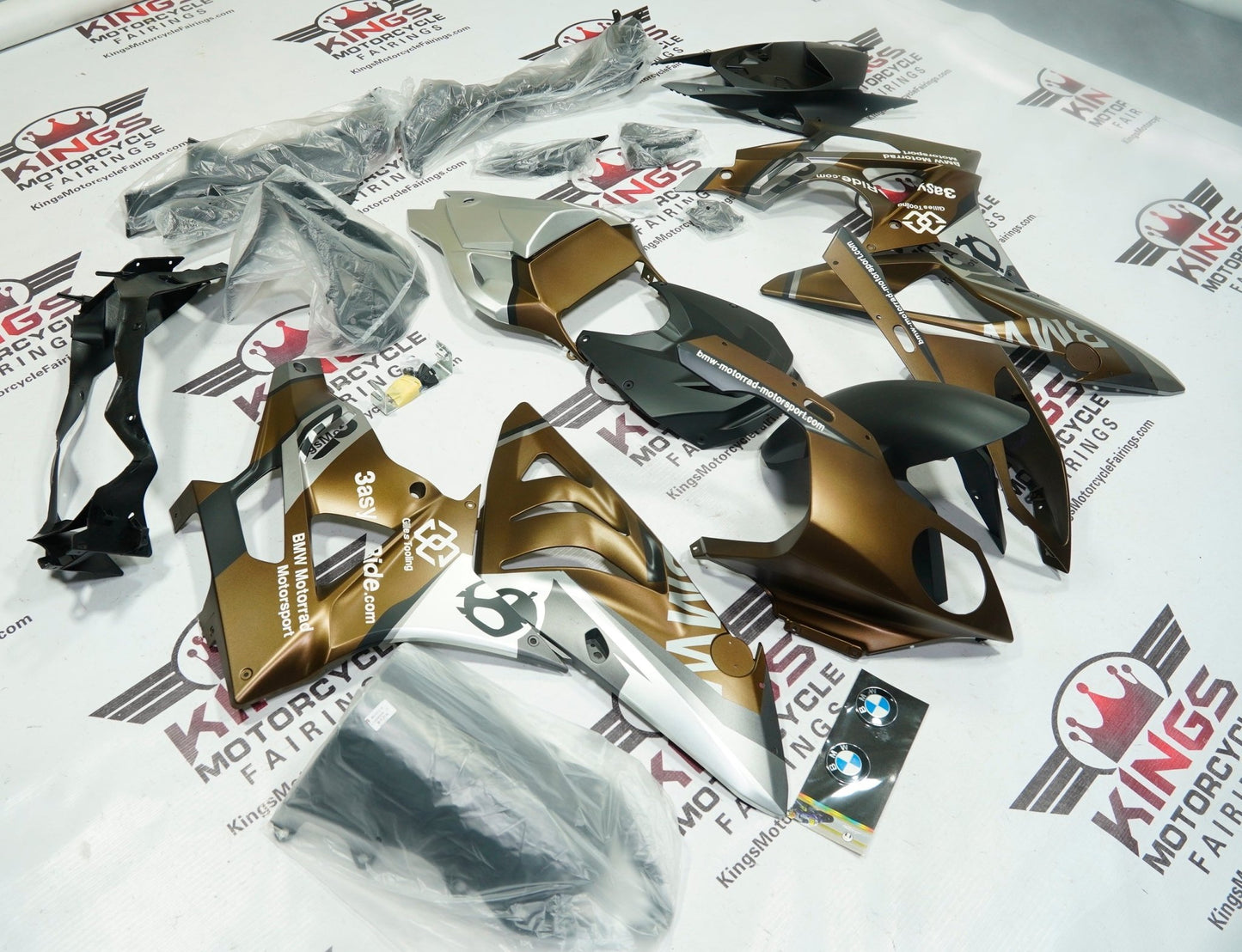 BMW S1000RR Fairings (2015-2016) Matte Bronze, Black, Silver by KingsMotorcycleFairings.com
