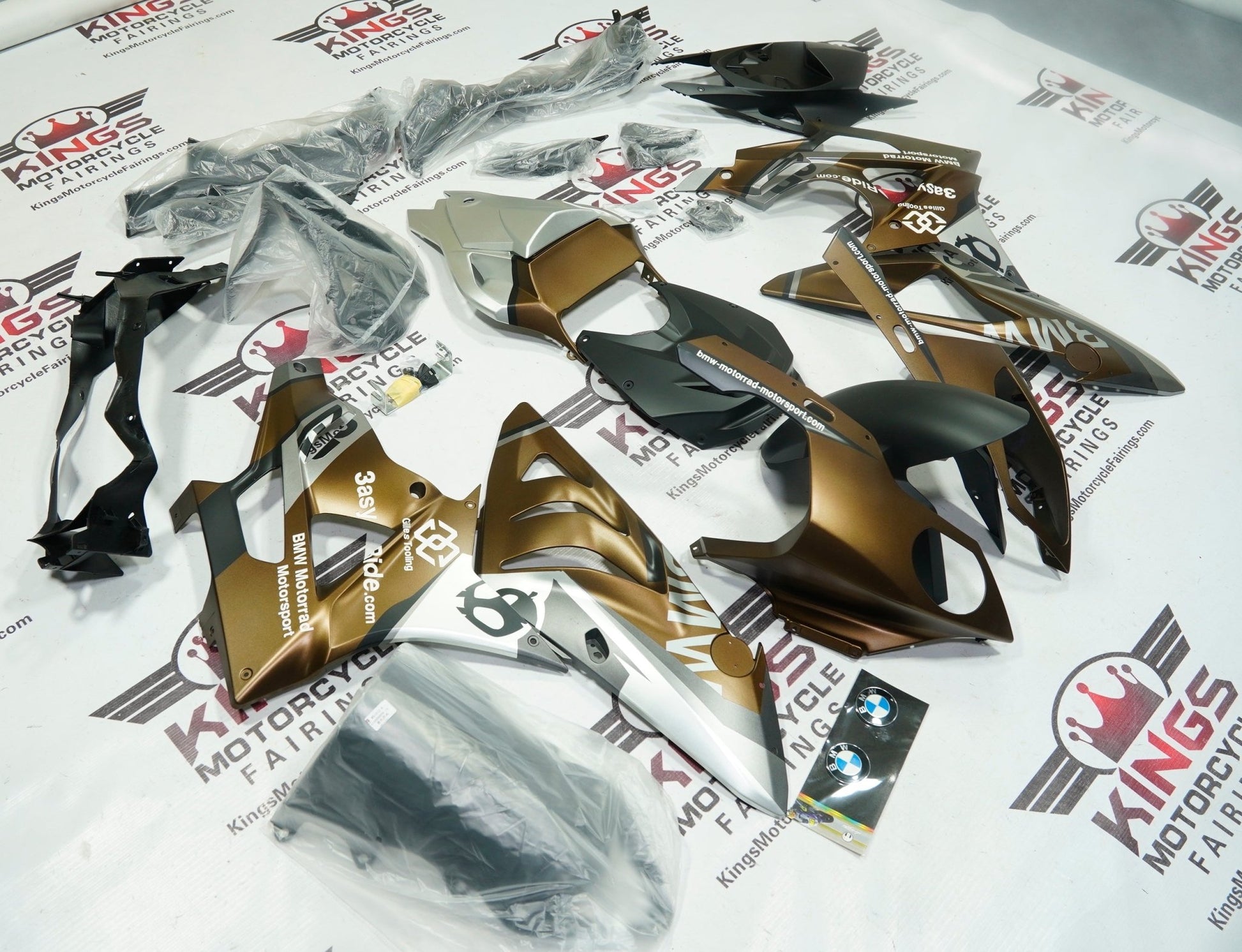 BMW S1000RR Fairings (2015-2016) Matte Bronze, Black, Silver by KingsMotorcycleFairings.com