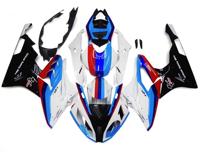 BMW S1000RR Fairings (2015-2016) White, Red, Blue Stripe at KingsMotorcycleFairings.com