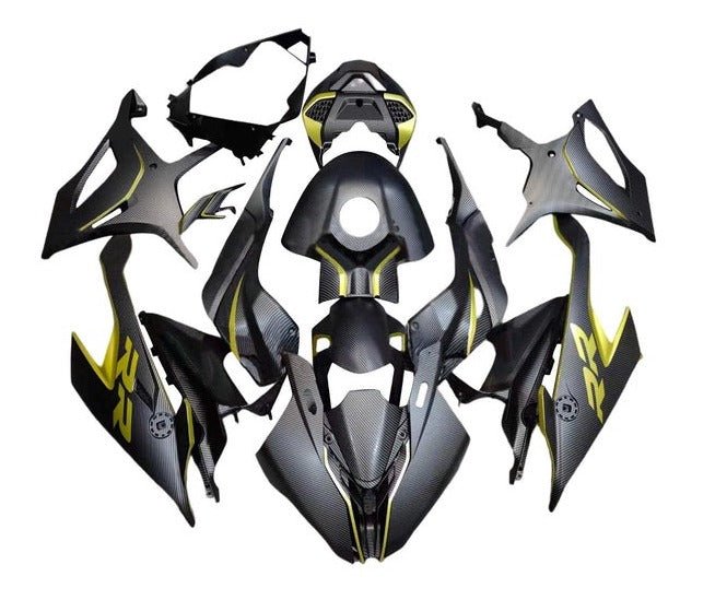 BMW S1000RR Fairings (2019-2022) Faux Carbon Fiber, Light Gold at KingsMotorcycleFairings.com