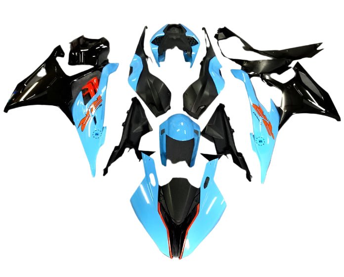 BMW S1000RR Fairings (2019-2022) Light Blue, Black, Red at KingsMotorcycleFairings.com