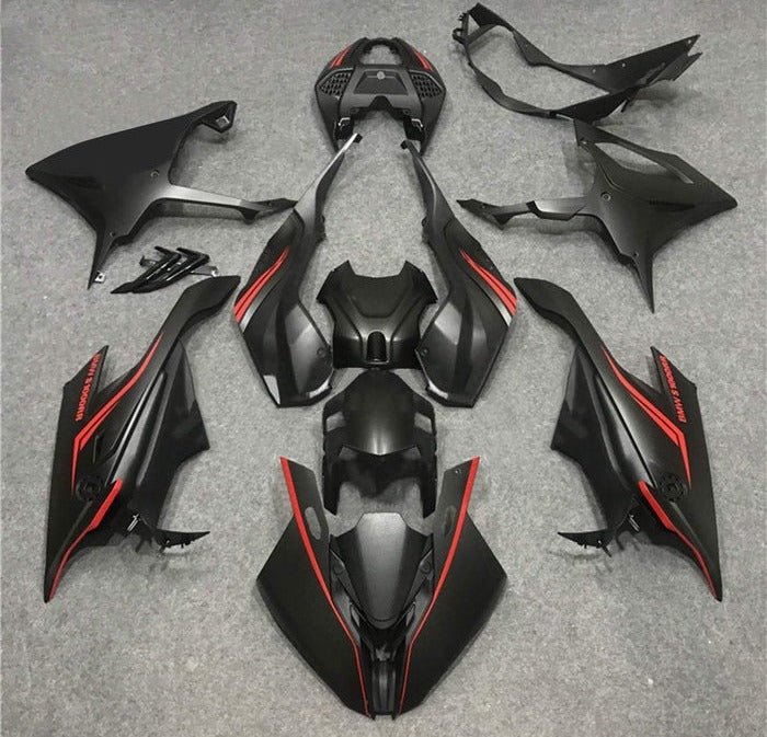 BMW S1000RR Fairings (2019-2022) Matte Black, Red Stripe at KingsMotorcycleFairings.com