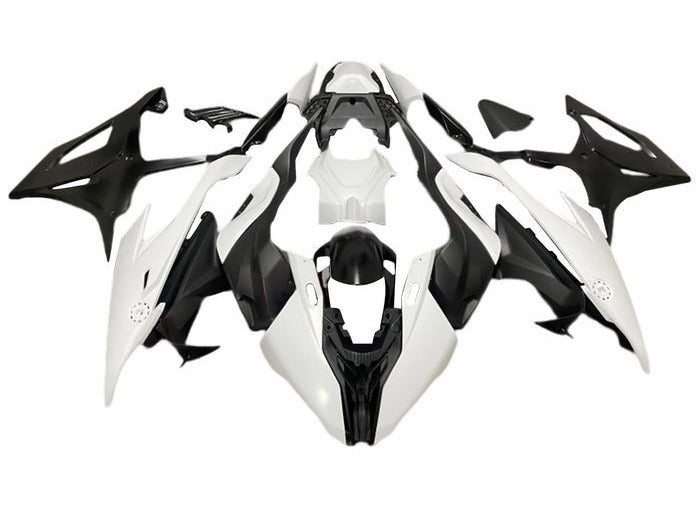 BMW S1000RR Fairings (2019-2022) Matte White, Matte Black at KingsMotorcycleFairings.com