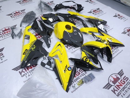 BMW S1000RR Fairings (2009-2014) Faux Carbon Fiber, Yellow at KingsMotorcycleFairings.com