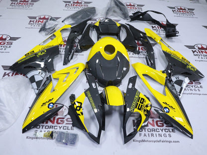 BMW S1000RR Fairings (2009-2014) Faux Carbon Fiber, Yellow from KingsMotorcycleFairings.com