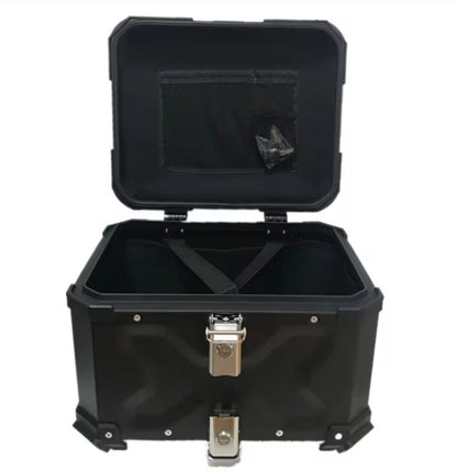 Black 45L Aluminum Motorcycle Top Box Storage at KingsMotorcycleFairings.com 