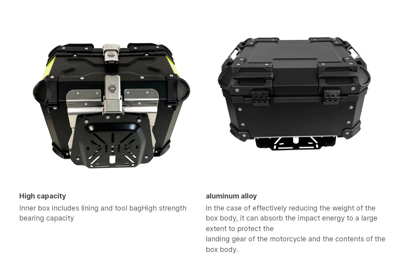 Motorcycle Top Box 35 Liter - Black Neon