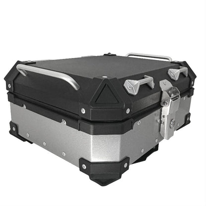 Black & Silver Aluminum Motorcycle Top Boxes at KingsMotorcycleFairings.com