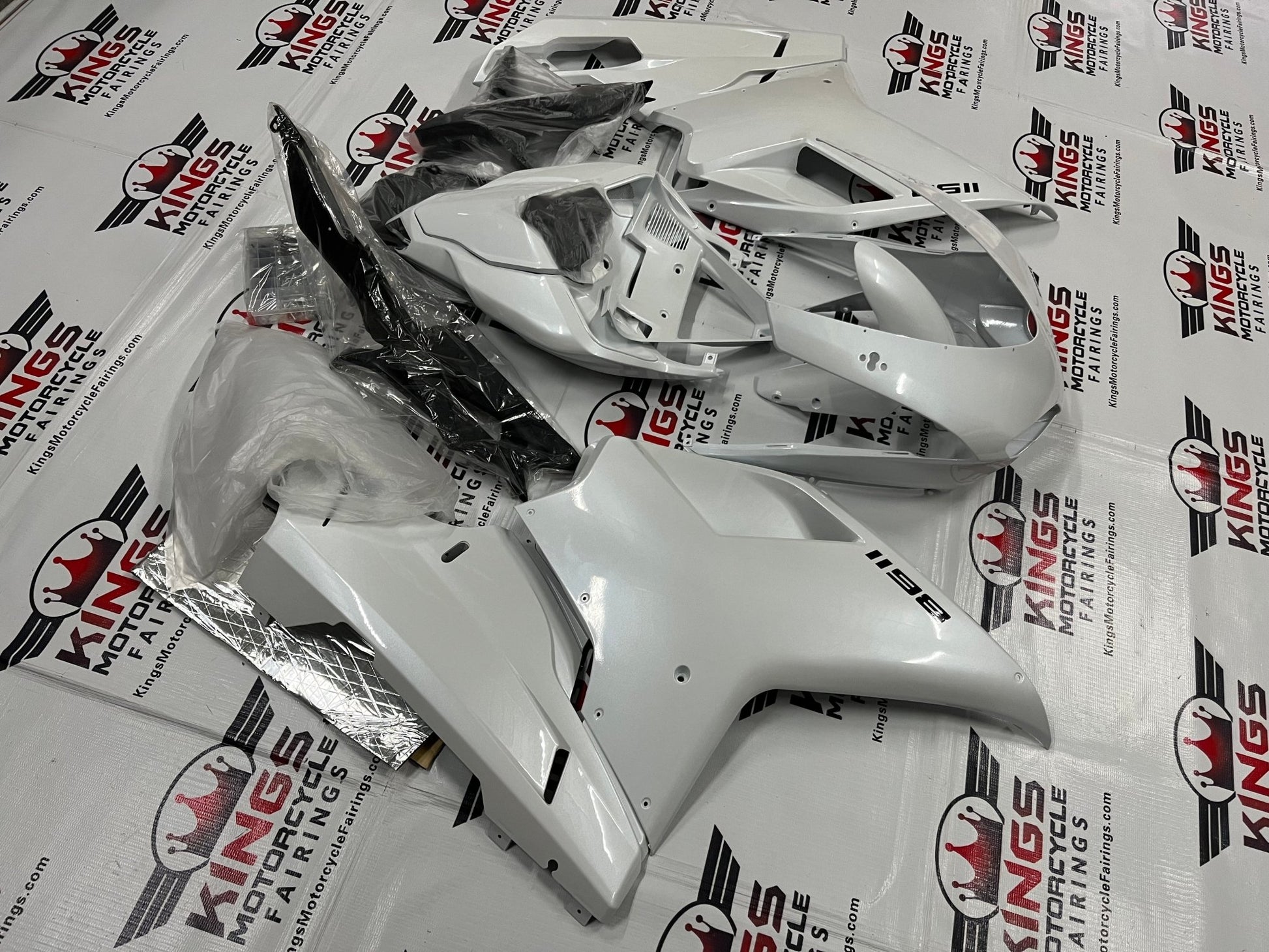 Ducati 1198 (2007-2012) Pearl White Fairings at KingsMotorcycleFairings.com