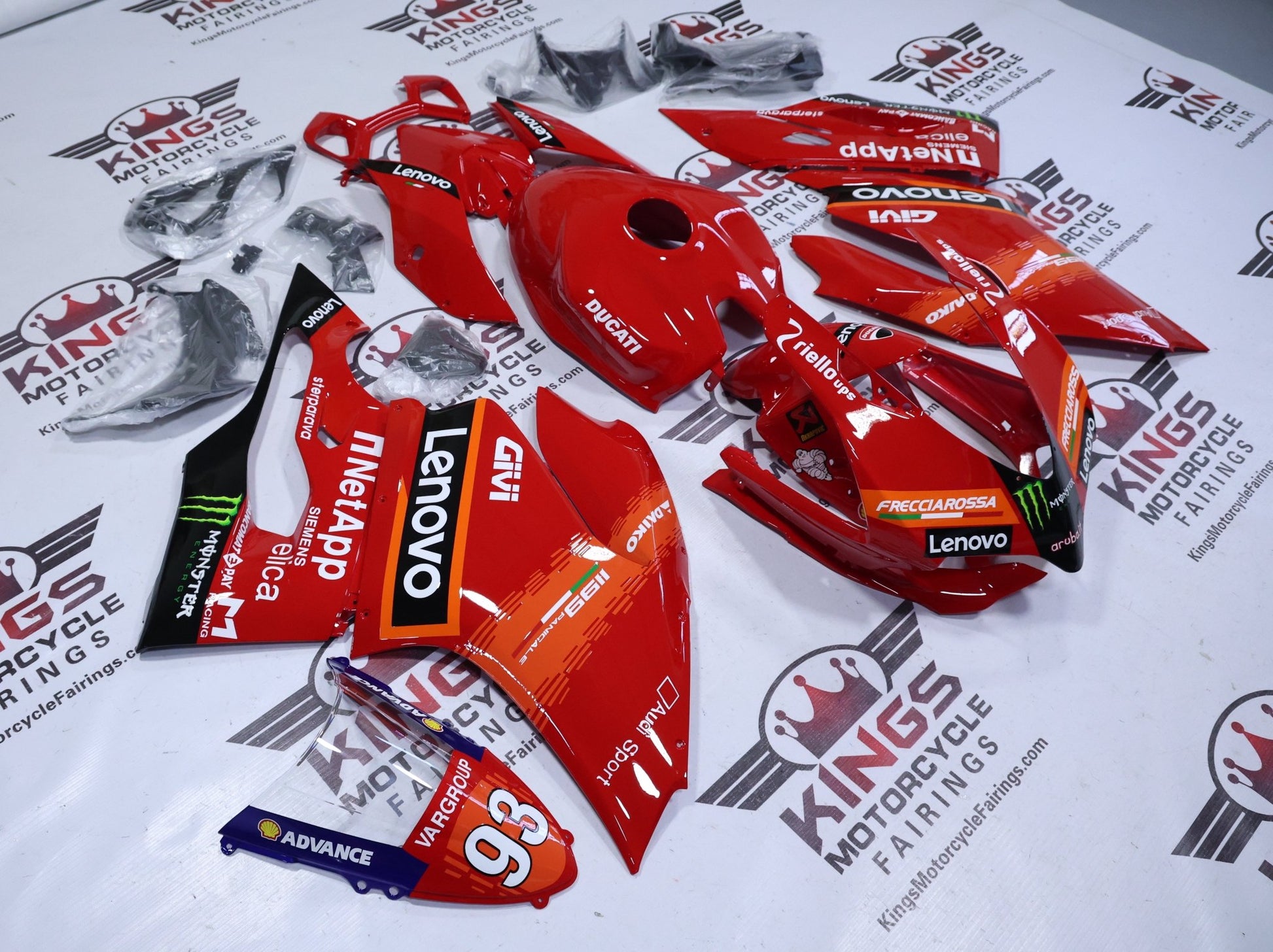 Ducati 1199 Fairings (2011-2014) Red, Orange Lenovo from KingsMotorcycleFairings.com