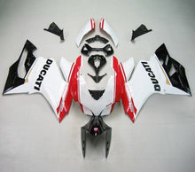 Ducati 1199 Fairings (2011-2014) White, Black, Red Stripe at KingsMotorcycleFairings.com