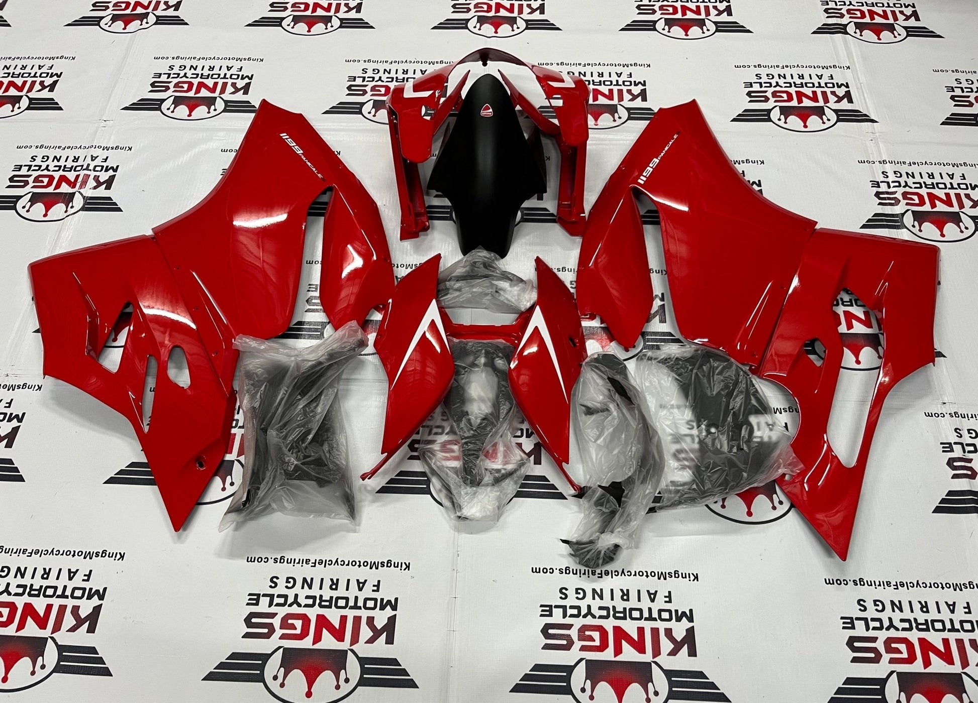 Ducati 1199 (2011-2014) Red & White Fairings at KingsMotorcycleFairings.com