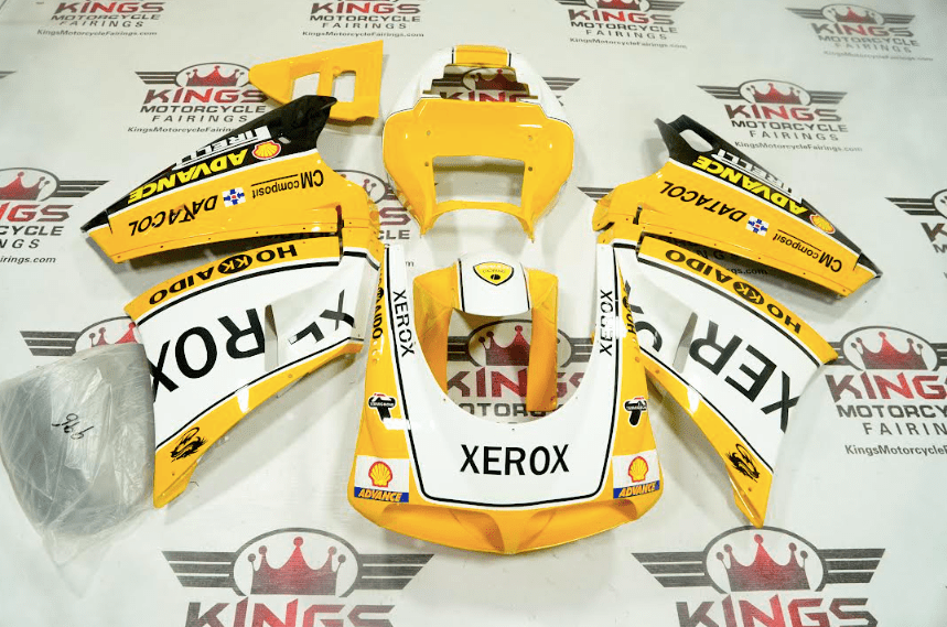 Ducati 748 (1994-2003) Yellow, White Xerox Fairings at KingsMotorcycleFairings.com