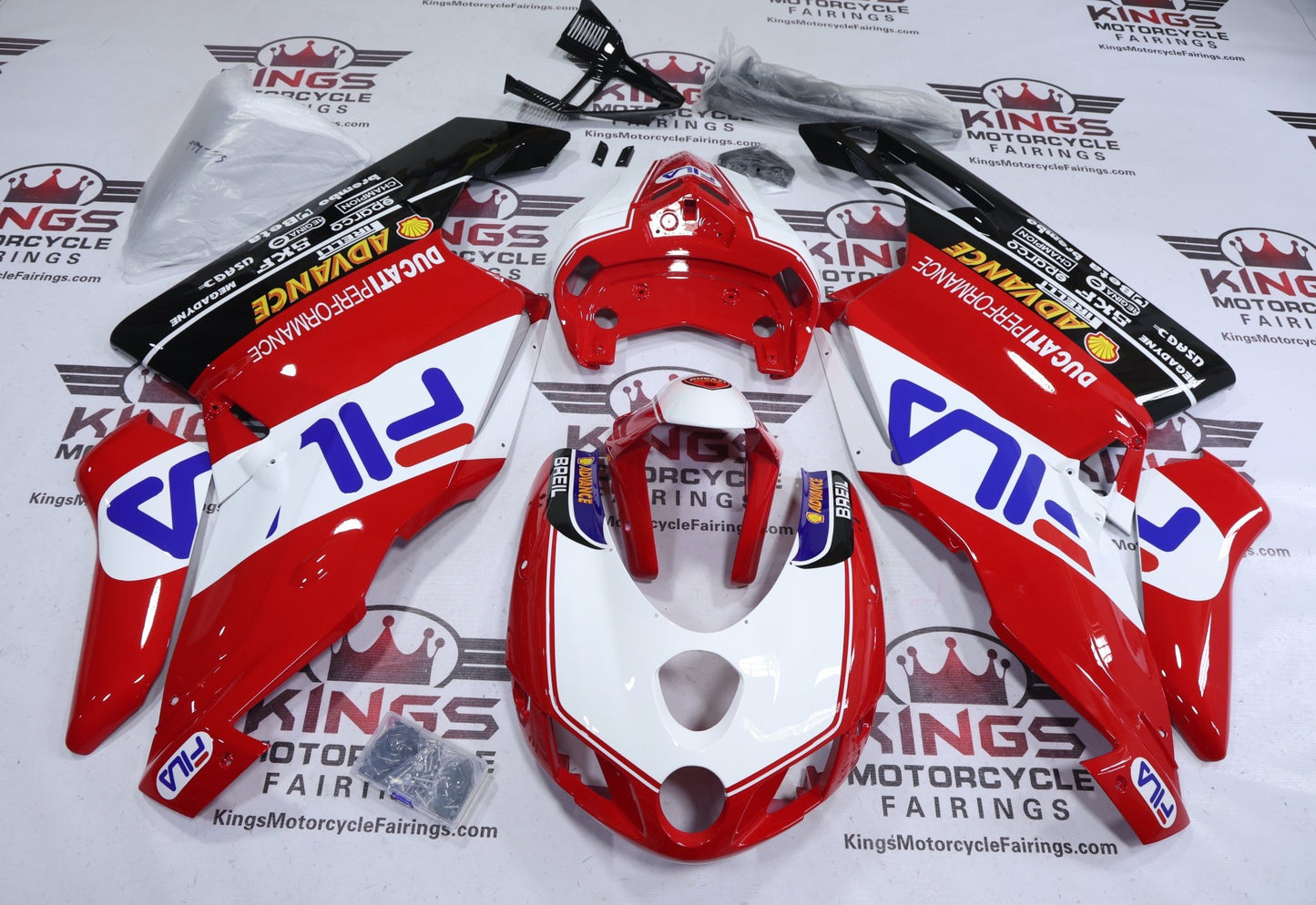 Ducati 749 Fairings (2005-2006) FILA Red, White, Blue from KingsMotorcycleFairings.com