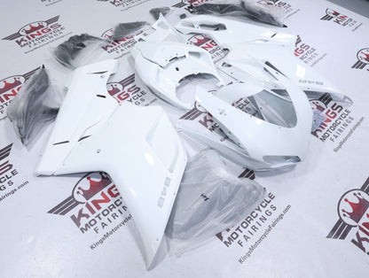 Ducati 848 Fairing Kit (2007-2014) Pearl White, Silver from KingsMotorcycleFairings.com