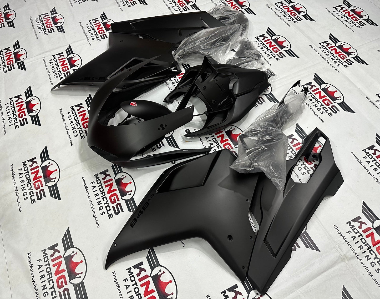 Ducati 848 Fairing Set (2007-2014) All Matte Black at KingsMotorcycleFairings.com