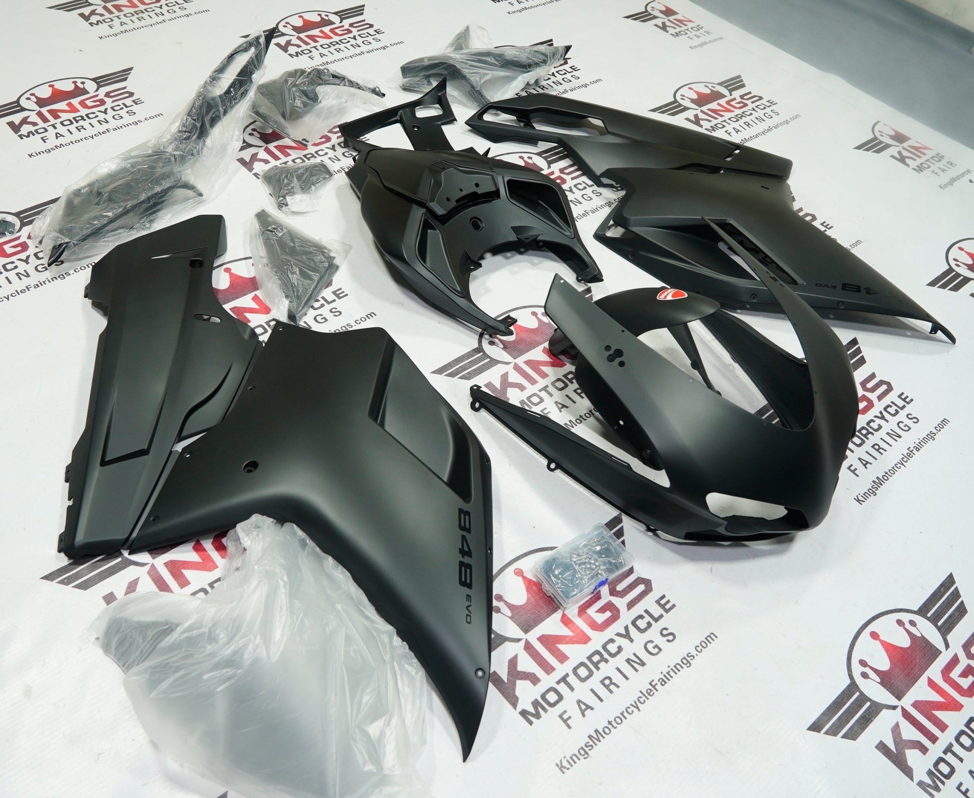 Ducati 848 Fairings (2007-2014) All Matte Black by KingsMotorcycleFairings.com