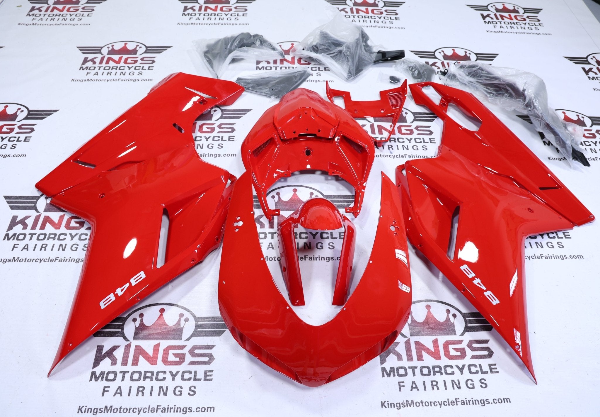 Ducati 848 Fairings (2007-2014) Red Gloss at KingsMotorcycleFairings.com