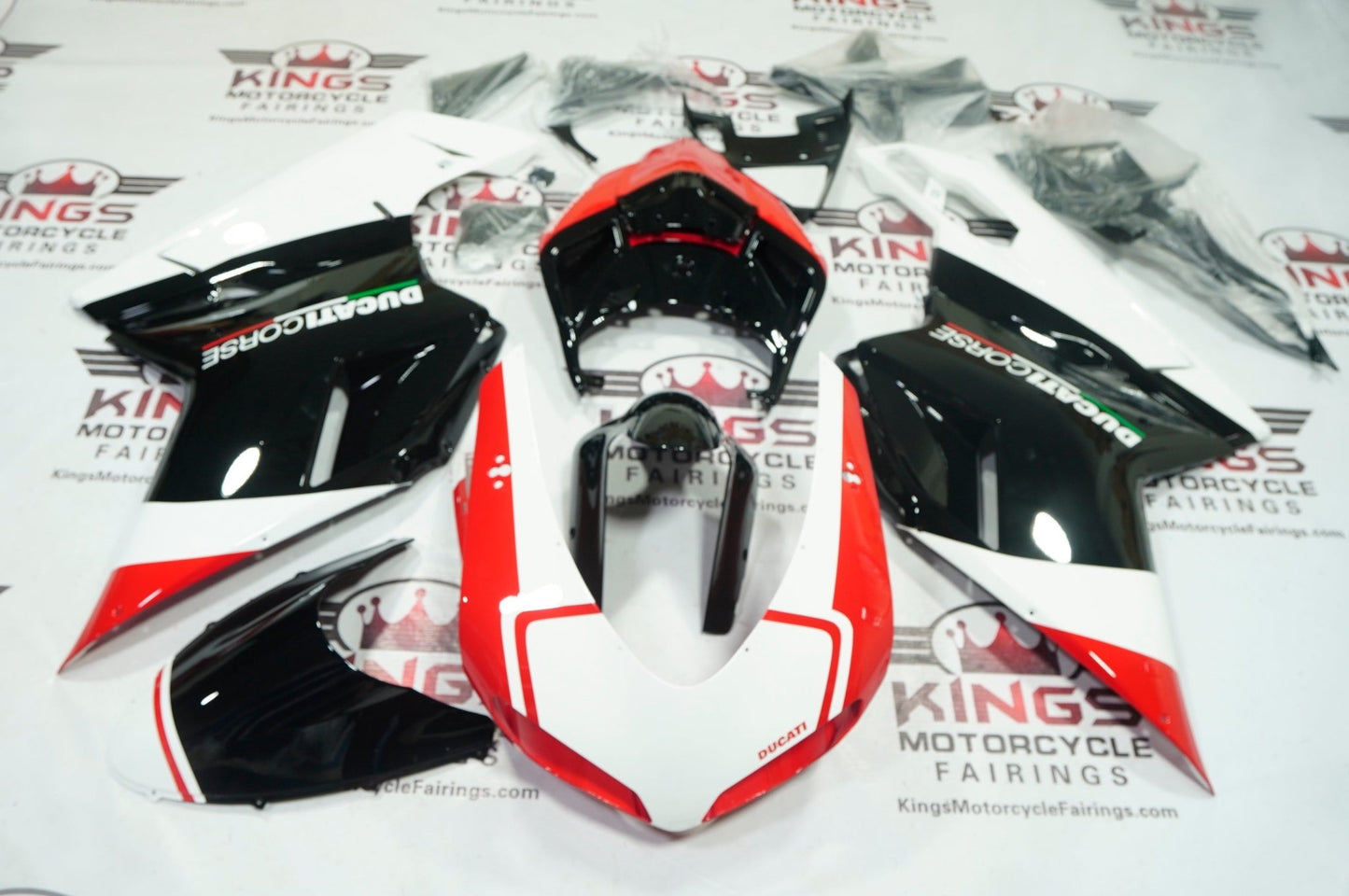 Ducati 848 Fairings (2007-2014) Red, White, Black Corse at KingsMotorcycleFairings.com
