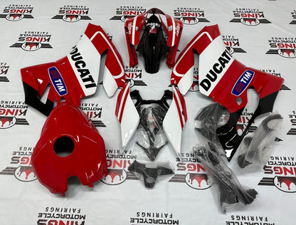 Ducati 899 Fairing Set (2011-2014) Red, White Stripe, Tim at KingsMotorcycleFairings.com