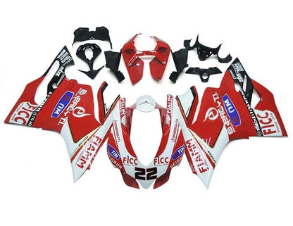 Ducati 899 Fairings (2011-2014) Red, White, Fiamm #22 at KingsMotorcycleFairings.com