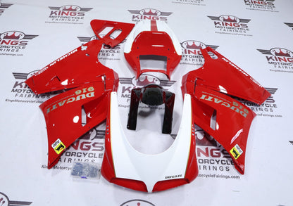 Ducati 916 Fairing Kit (1994-1999) Red, White, Black, Gold Pinstripe from KingsMotorcycleFairings.com