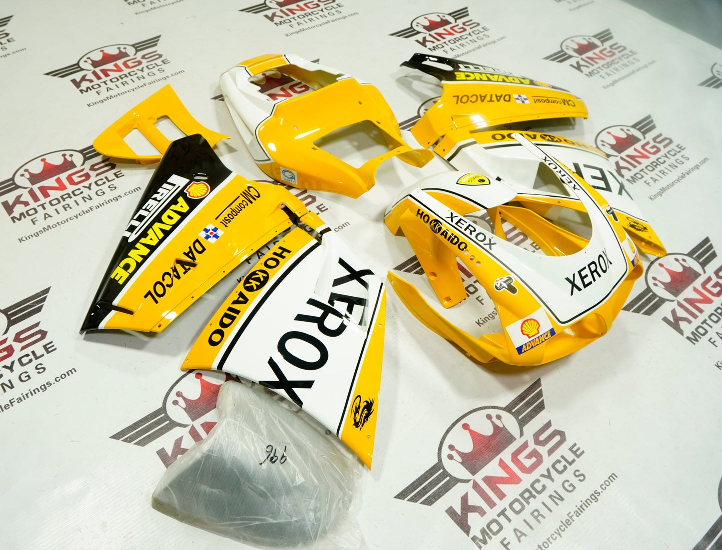 Ducati 916 Fairing kit (1994-1999) Yellow, Black, White XEROX at KingsMotorcycleFairings.com