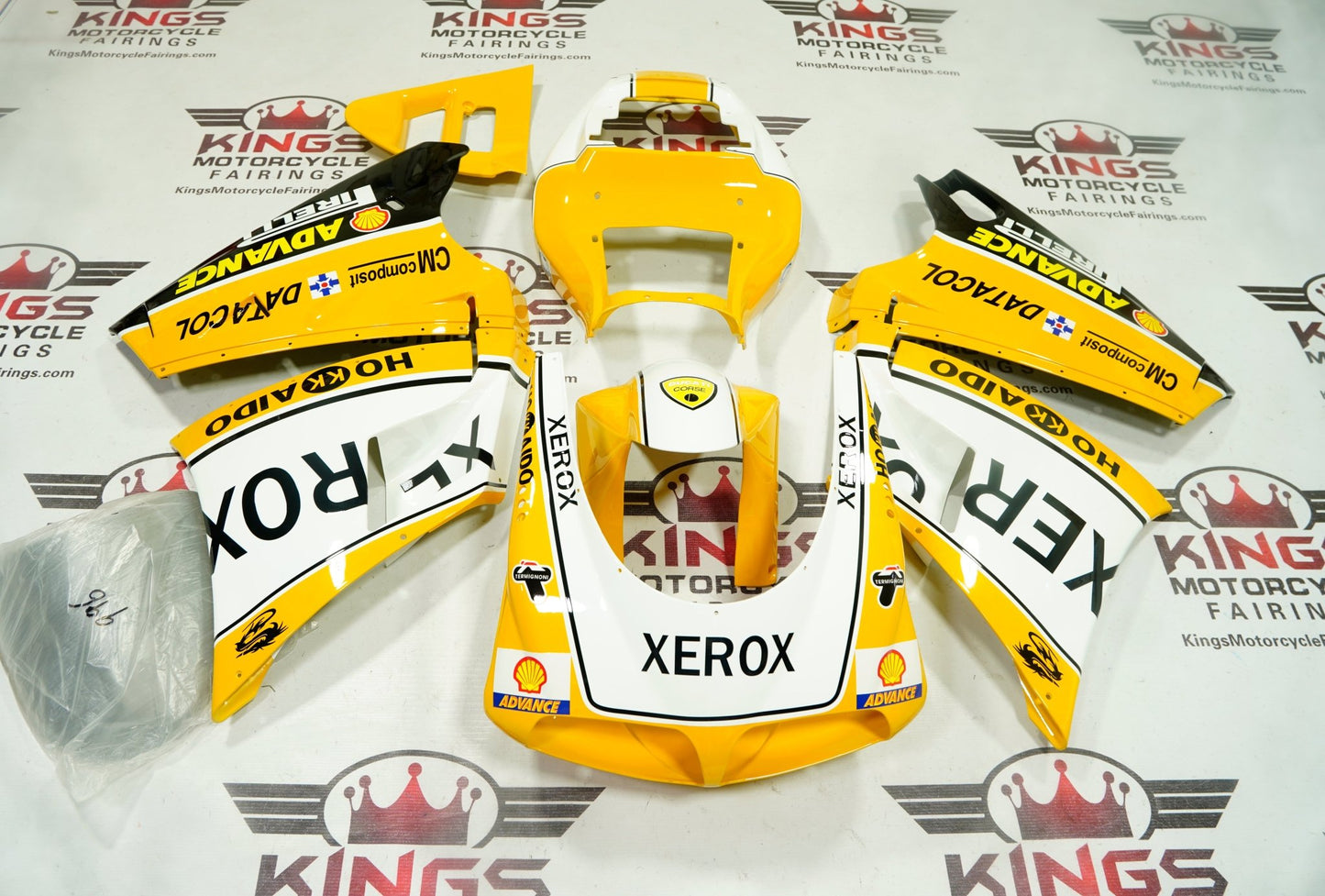 Ducati 916 Fairings (1994-1999) Yellow, Black, White XEROX at KingsMotorcycleFairings.com